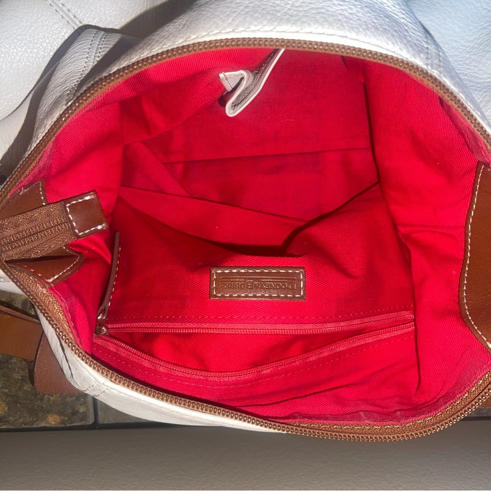 Dooney & Bourke White and Brown Shoulder Bag - Picture 3 of 5